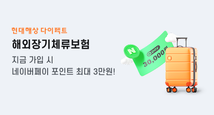 현대해상 다이렉트 해외장기체류보험 지금 가입 시 네이버페이 포인트 최대 3만원! 확인