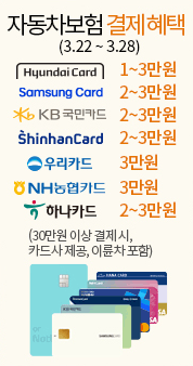 자동차보험 결제혜택. 3.22~3.28. 현대카드 1~3만원 주유권, 삼성카드 2~3만원 주유권, 국민카드 2~3만원 주유권, 신한카드 2~3만원 캐시백, 우리카드 3만원 캐시백, 농협카드 3만원 캐시백, 하나카드 2~3만원 캐시백, 30만원 이상 결제 시(카드사 제공, 이륜차포함)