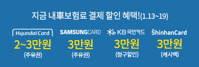 지금 내차 보험료 결제 할인 혜택(01.13~01.19)