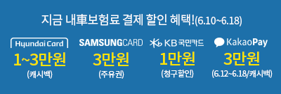 6월 cm자동차보험 신용카드 결제할인 혜택(6.10~6.18)